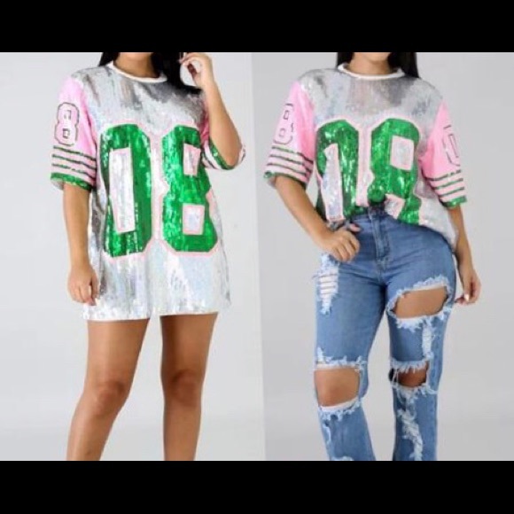 Sequin Tunic Jersey Dress - Picture 8 of 8